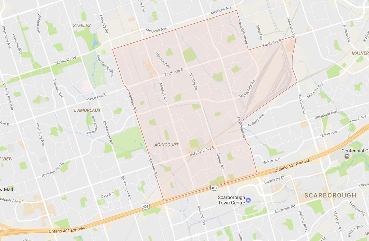 Harta e Agincourt lagjen Toronto