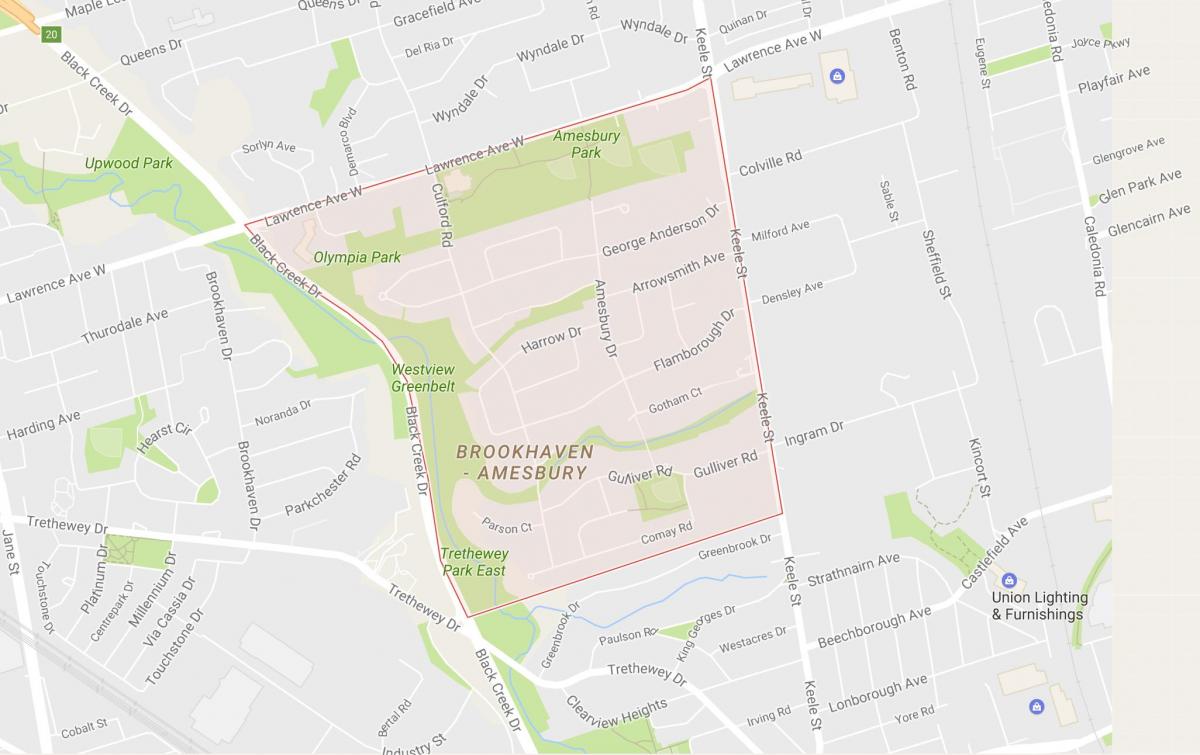 Harta e Amesbury lagjen Toronto