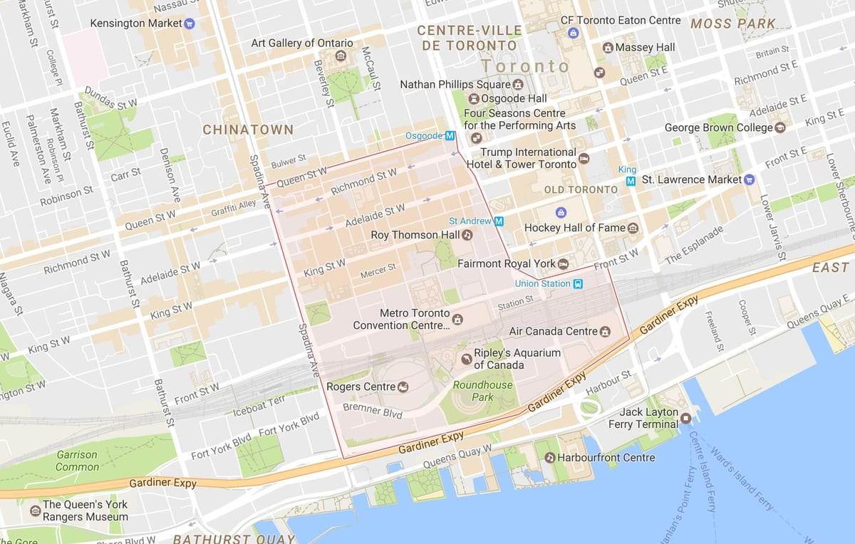 Harta e Argëtuese Qarkut në lagjen Toronto