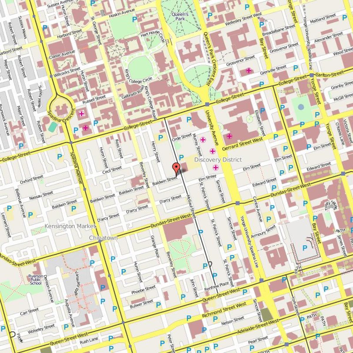 Harta e Baldwin Fshatin Toronto