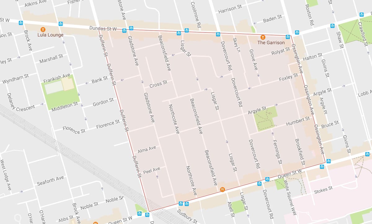 Harta e Beaconsfield Fshatin lagjen Toronto