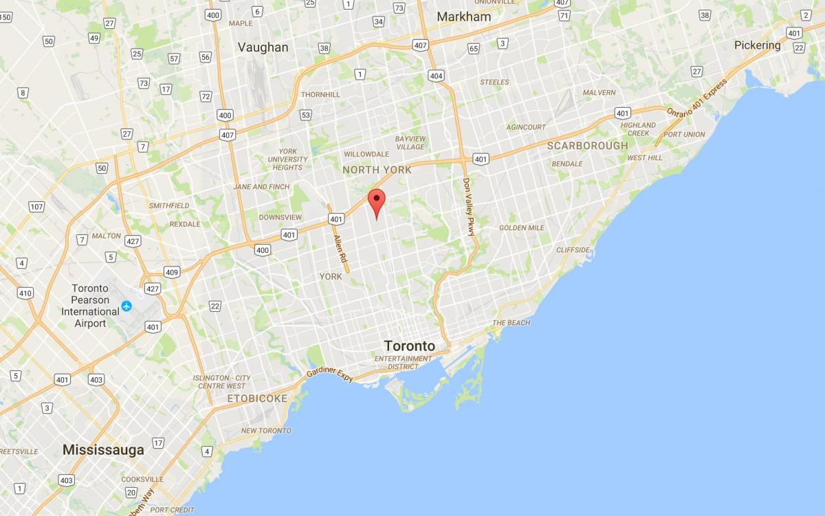 Harta e Bedford Park qarkut në Toronto