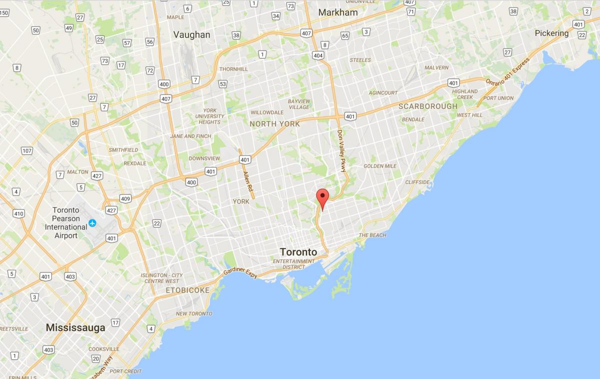 Harta e Broadview Veri të qarkut Toronto