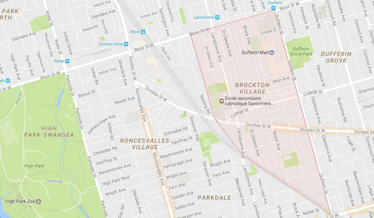 Harta e Brockton Fshatin lagjen Toronto