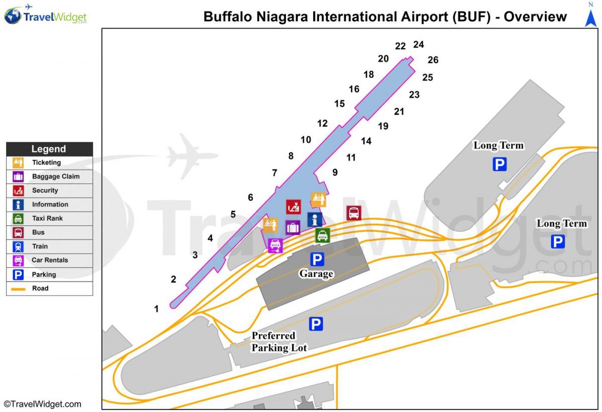 Harta e Buffalo Niagara aeroport