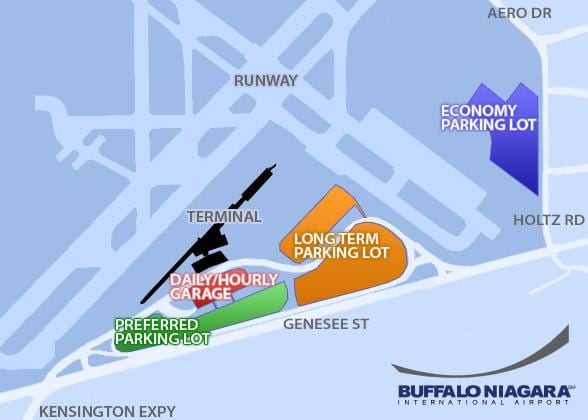 Harta e Buffalo Niagara aeroportin e parkimit