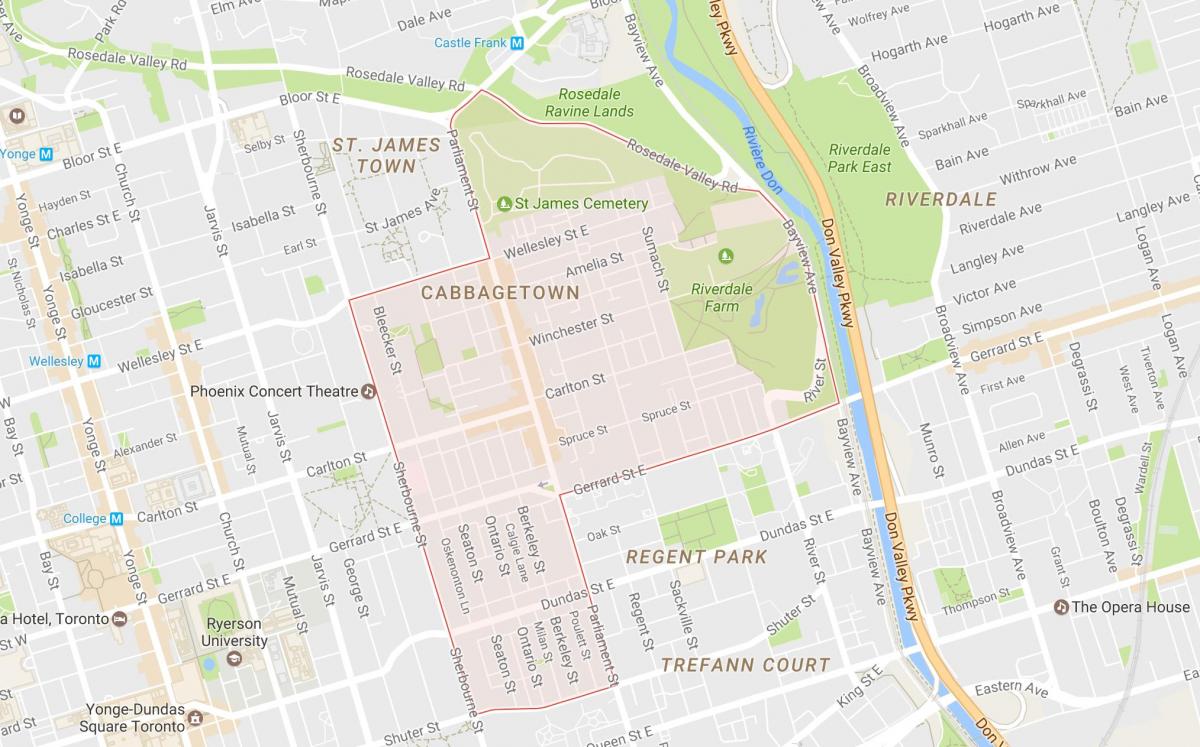 Harta e Cabbagetown lagjen Toronto