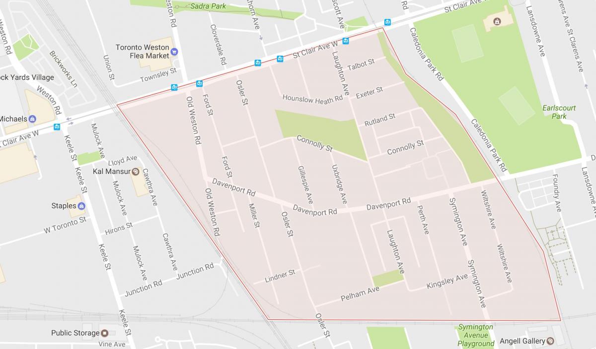 Harta e Carleton Fshatin lagjen Toronto