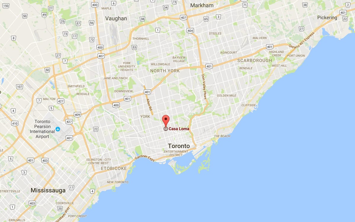 Harta e Casa Loma e qarkut Toronto
