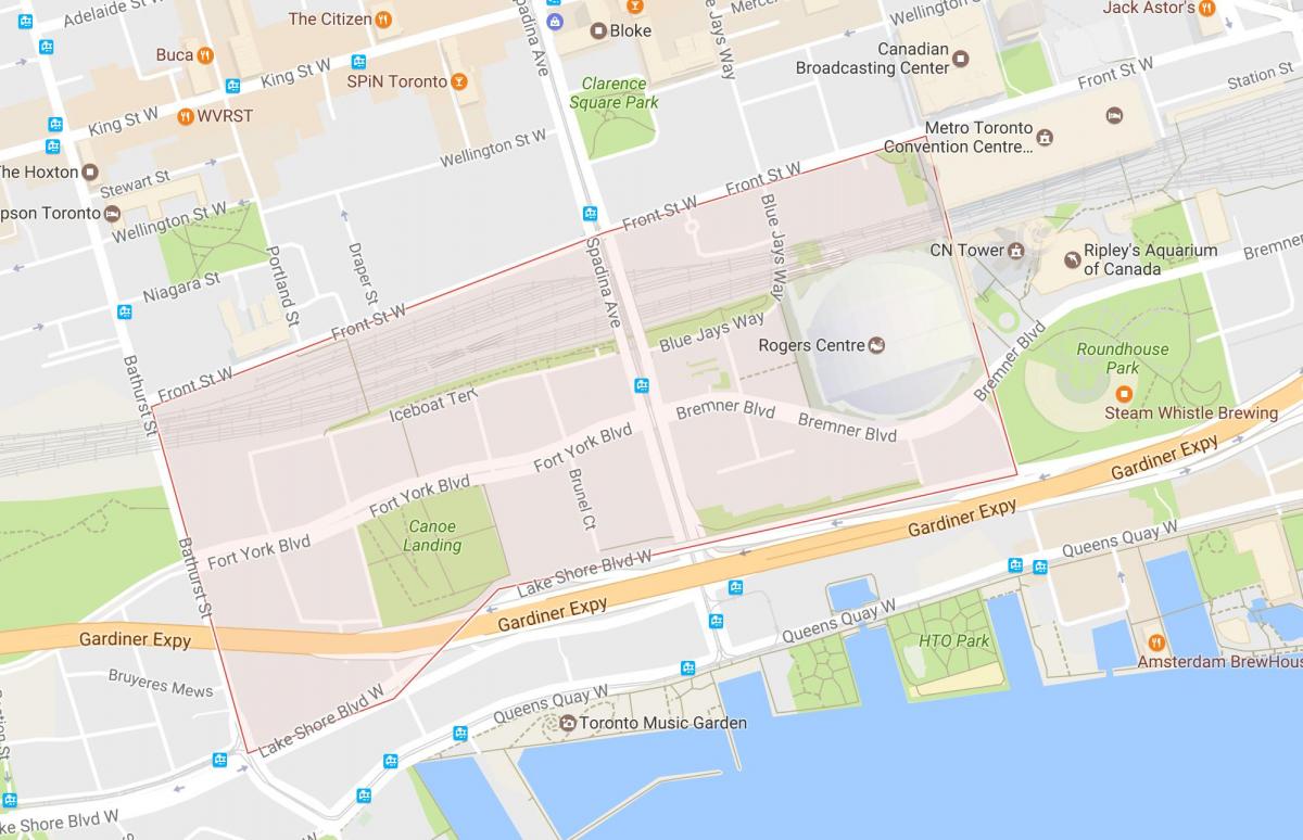 Harta e CityPlace lagjen Toronto