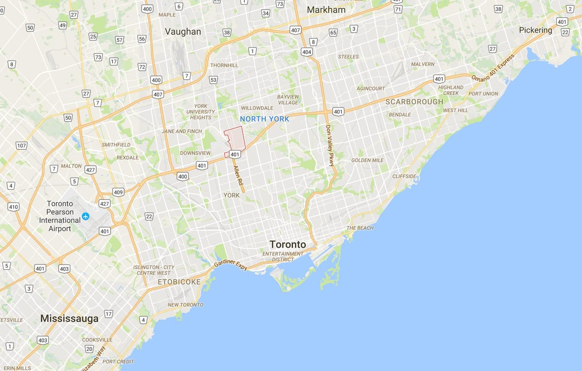 Harta e Clanton Park qarkut në Toronto