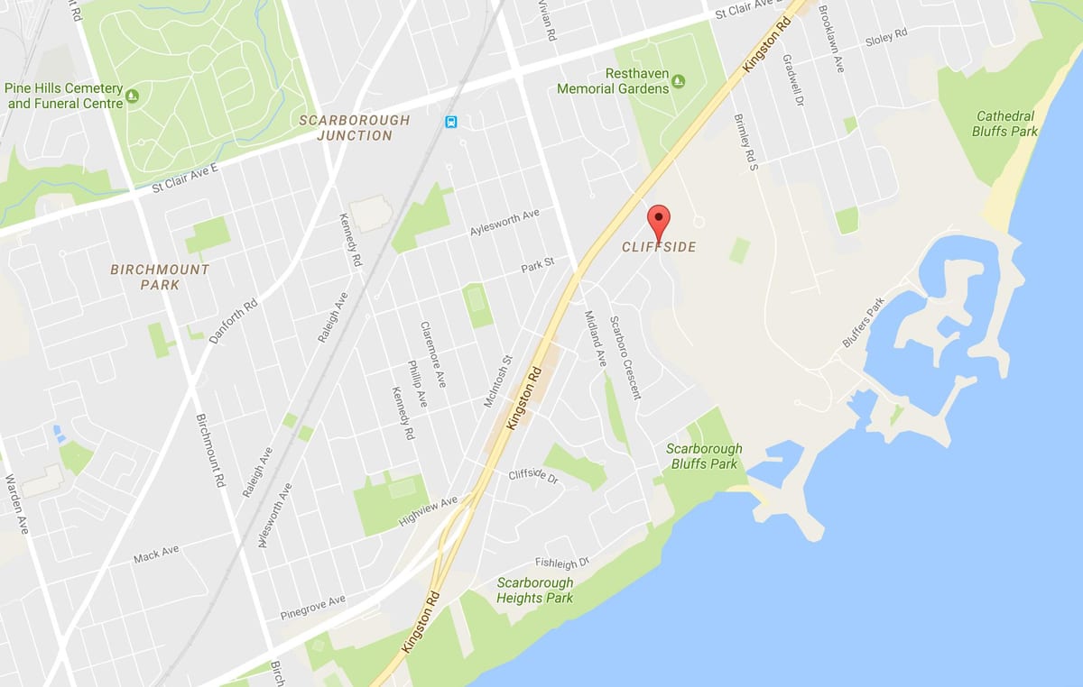 Harta e Cliffside lagjen Toronto
