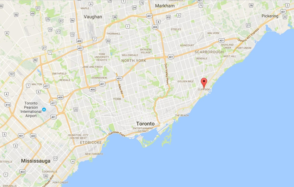Harta e Cliffside qarkut në Toronto