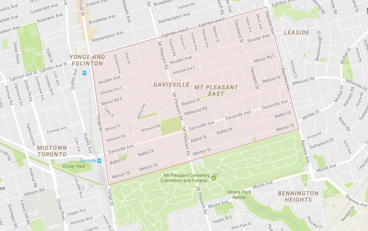 Harta e Davisville Fshatin lagjen Toronto