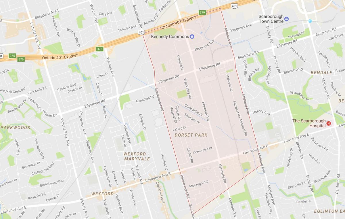 Harta e Dorset Park lagjen Toronto