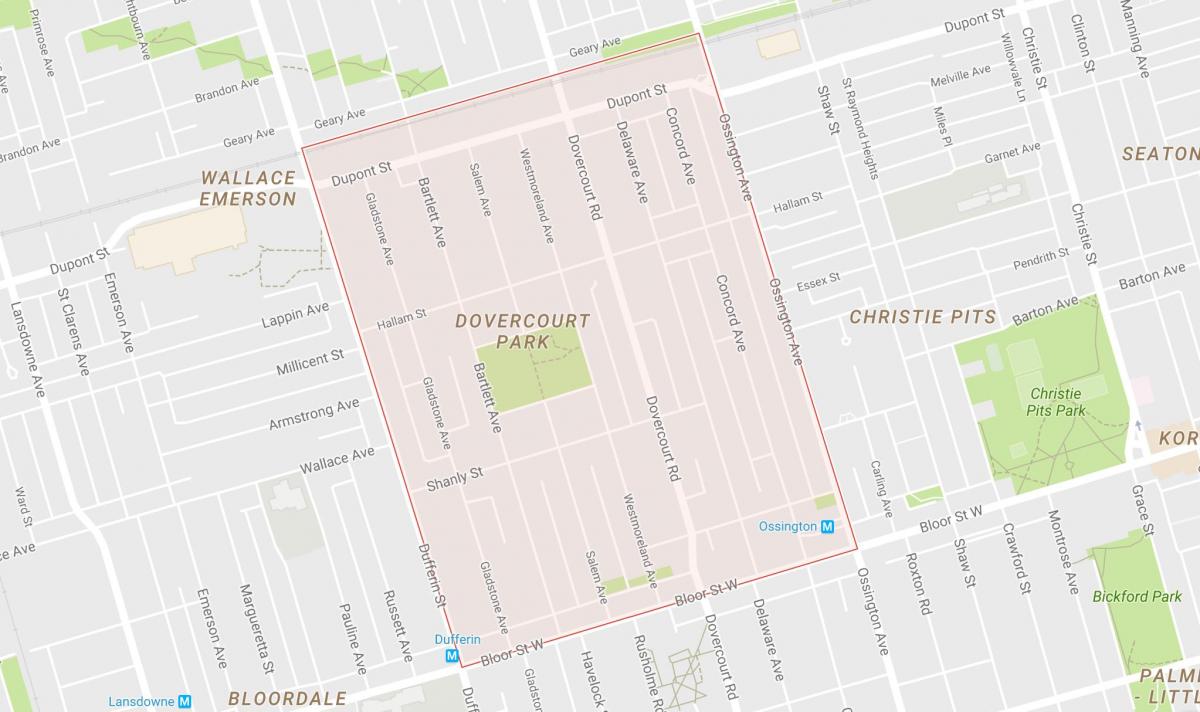 Harta e Dovercourt Park lagjen Toronto