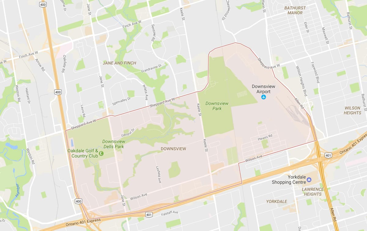 Harta e Downsview lagjen Toronto