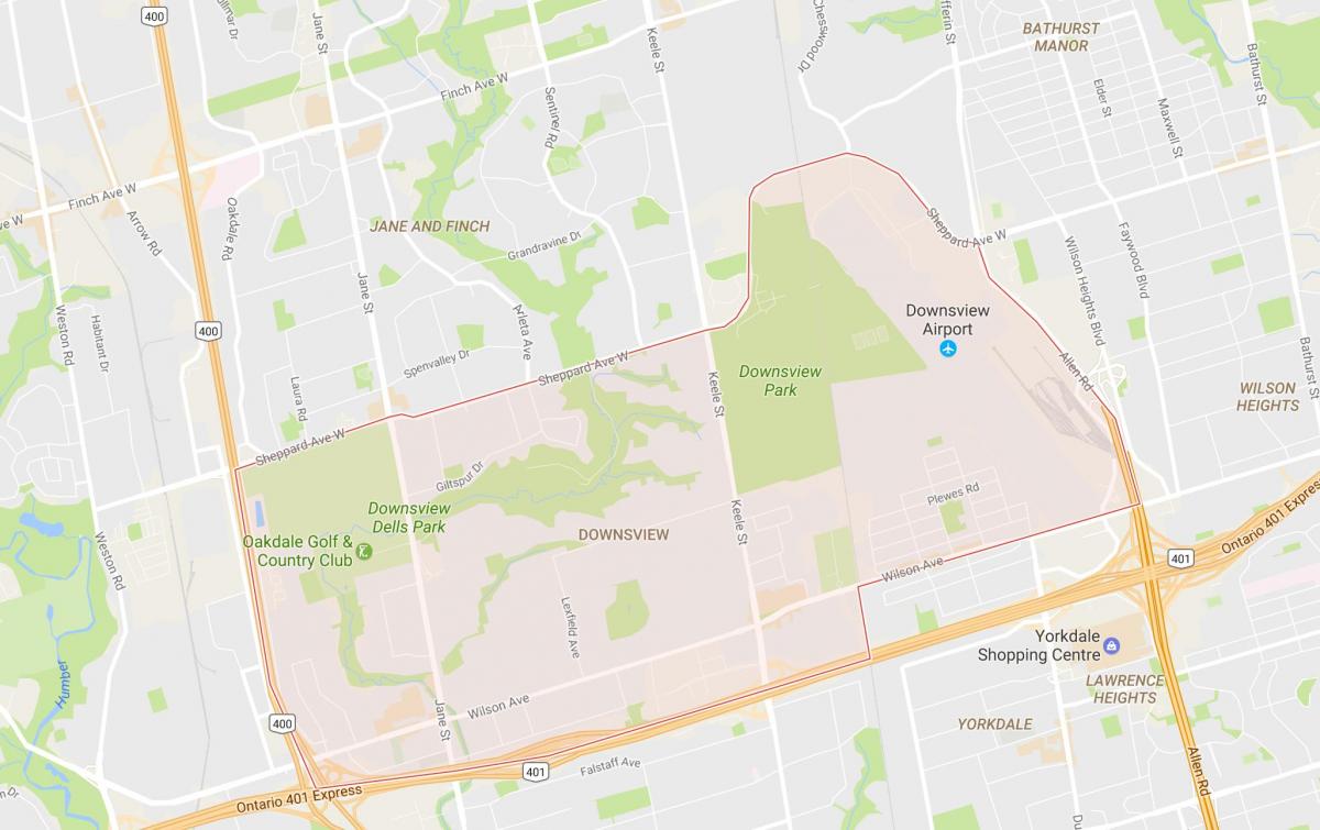 Harta e Downsview lagjen Toronto