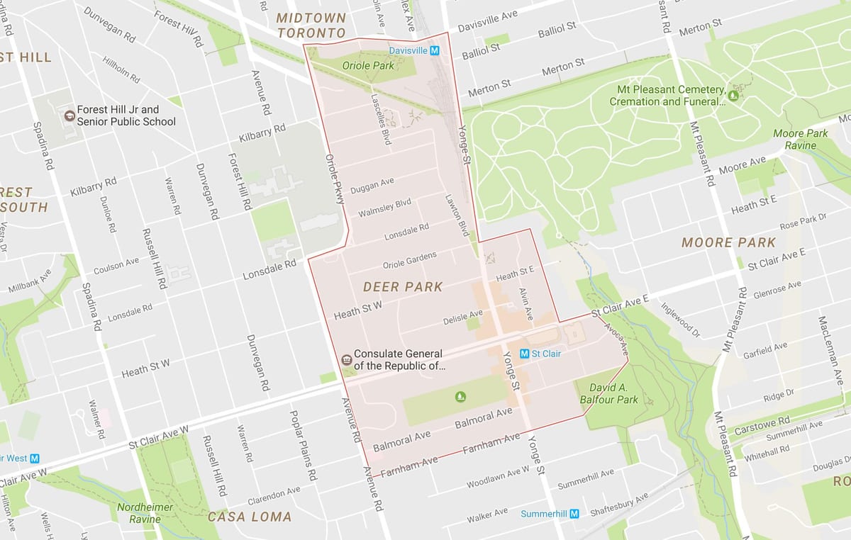 Harta e Drerëve Park lagjen Toronto