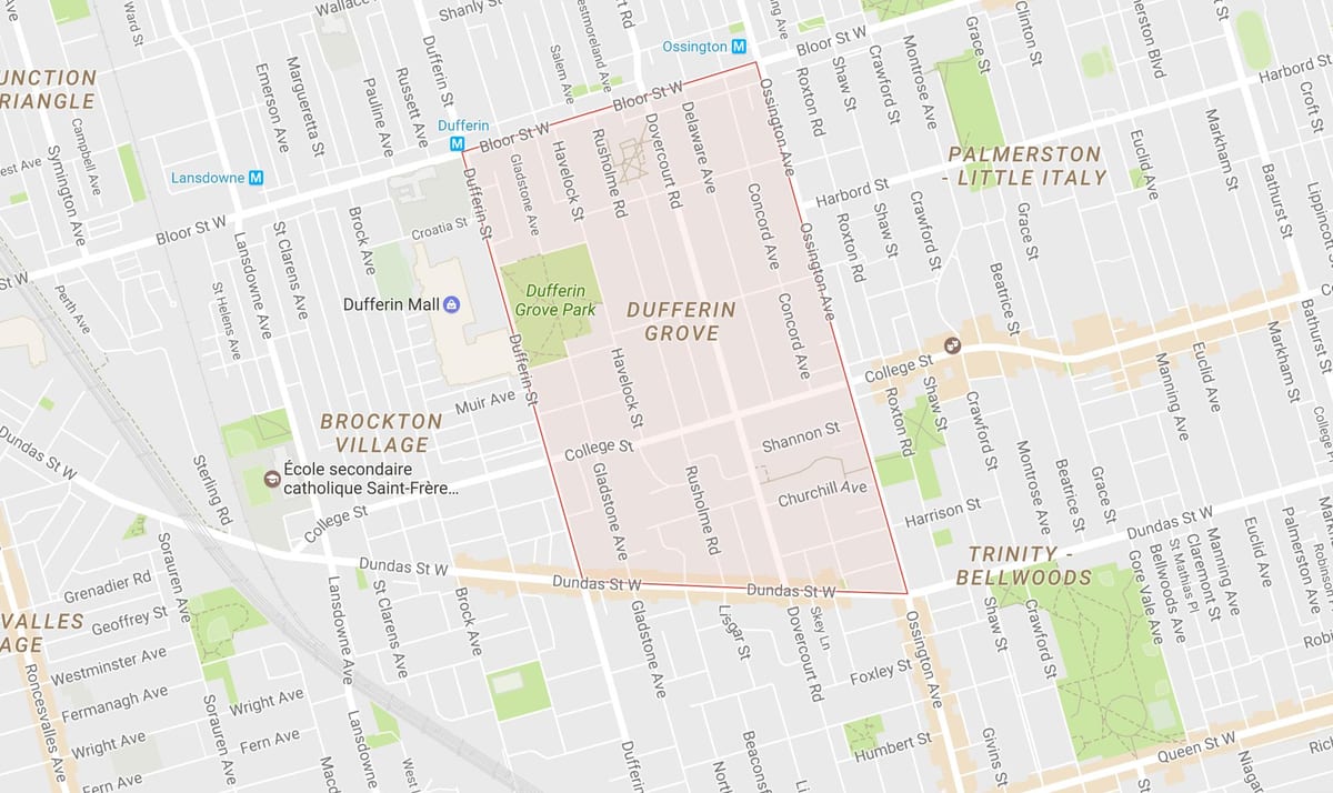Harta e Dufferin Korije lagjen Toronto