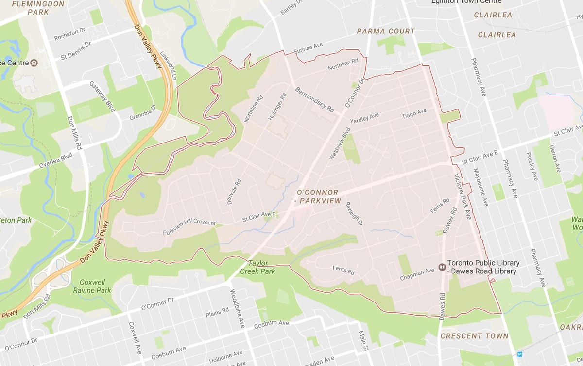 Harta e Bridle Rrugën lagjen Toronto