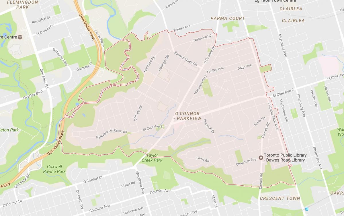 Harta e Bridle Rrugën lagjen Toronto