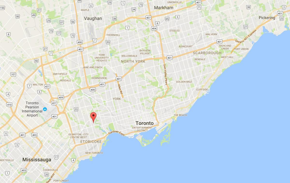 Harta e Kingsway qarkut në Toronto