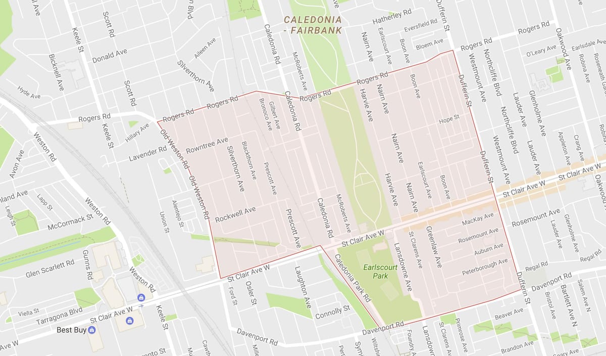 Harta e Earlscourt lagjen Toronto