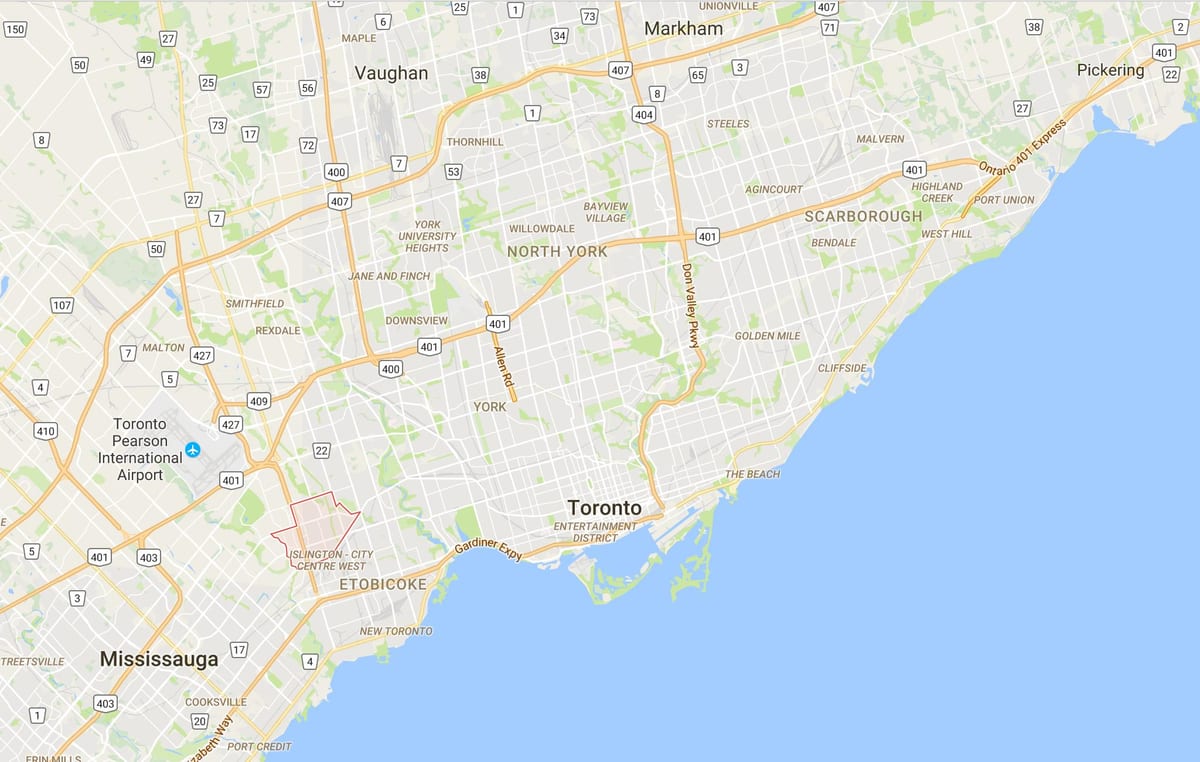 Harta e Eatonville qarkut në Toronto