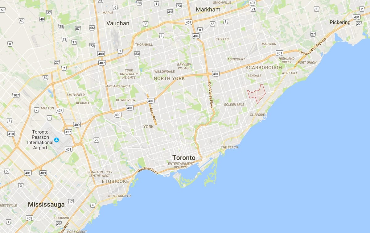Harta e Eglinton Lindjen e qarkut në Toronto