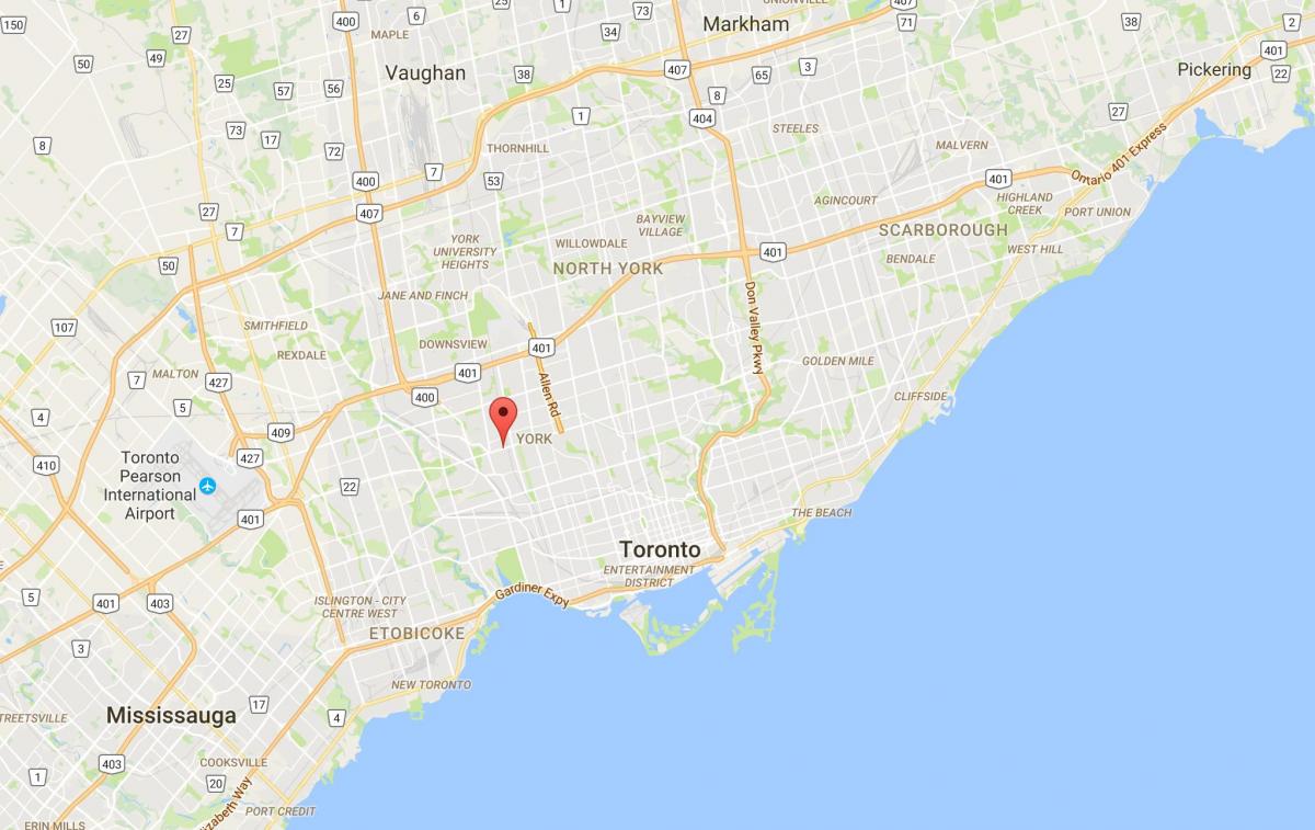 Harta e Eglinton Perëndim të qarkut të Torontos