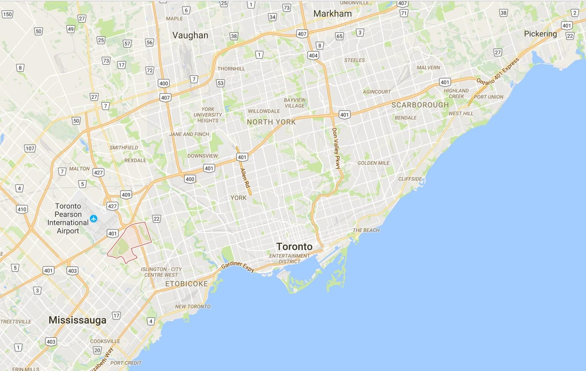 Harta e Eringate qarkut në Toronto