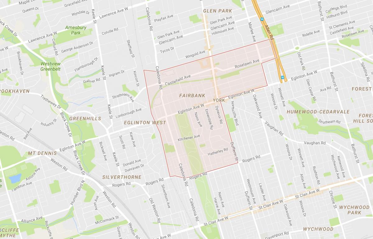 Harta e Fairbank lagjen Toronto