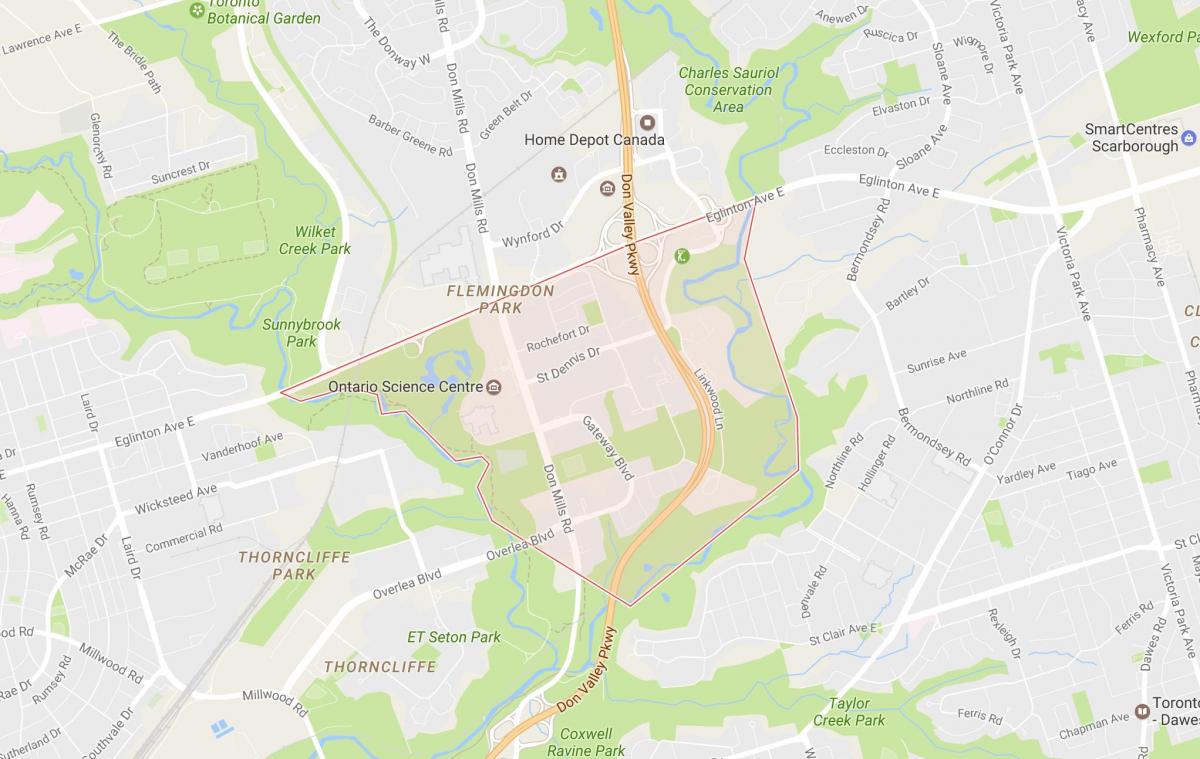 Harta e Flemingdon Park lagjen Toronto