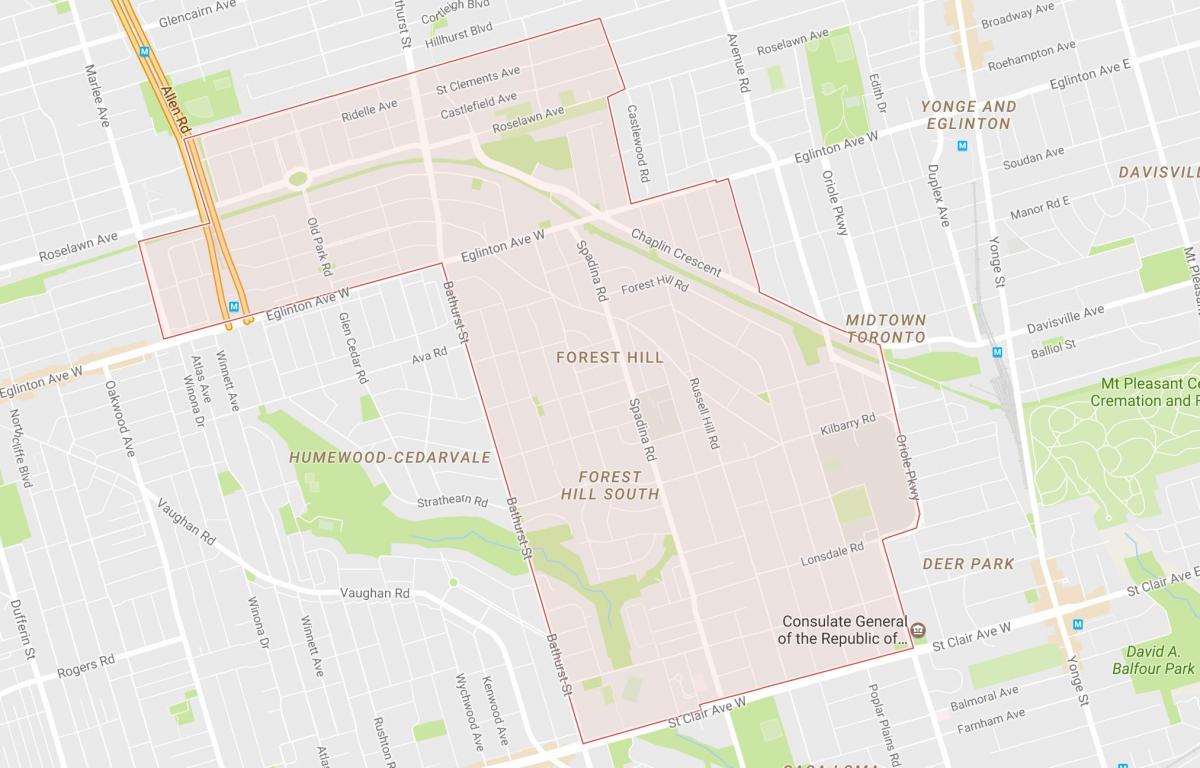 Harta e Pyjeve Malore lagjen Toronto