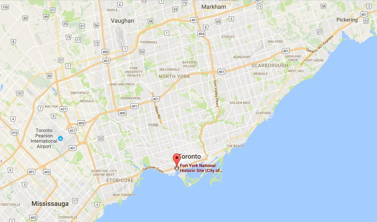 Harta e Fort York qarkut në Toronto