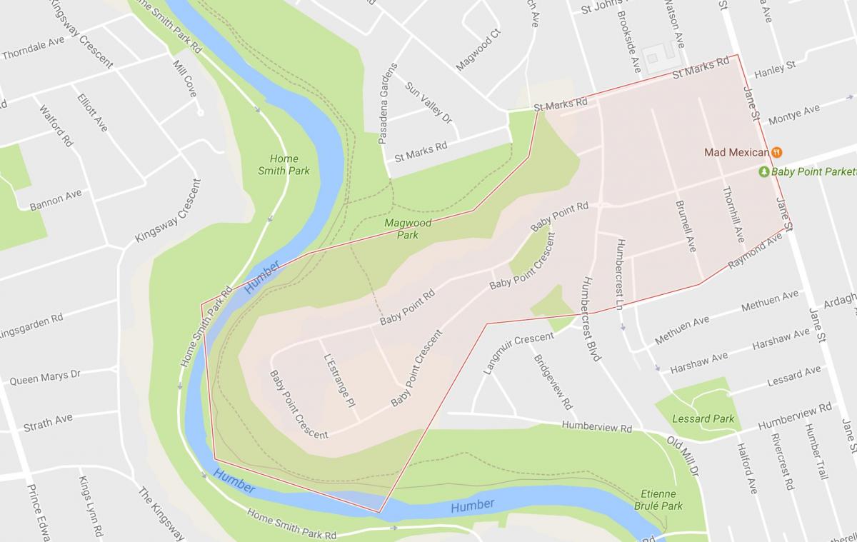 Harta e Foshnjës Pikë lagjen Toronto