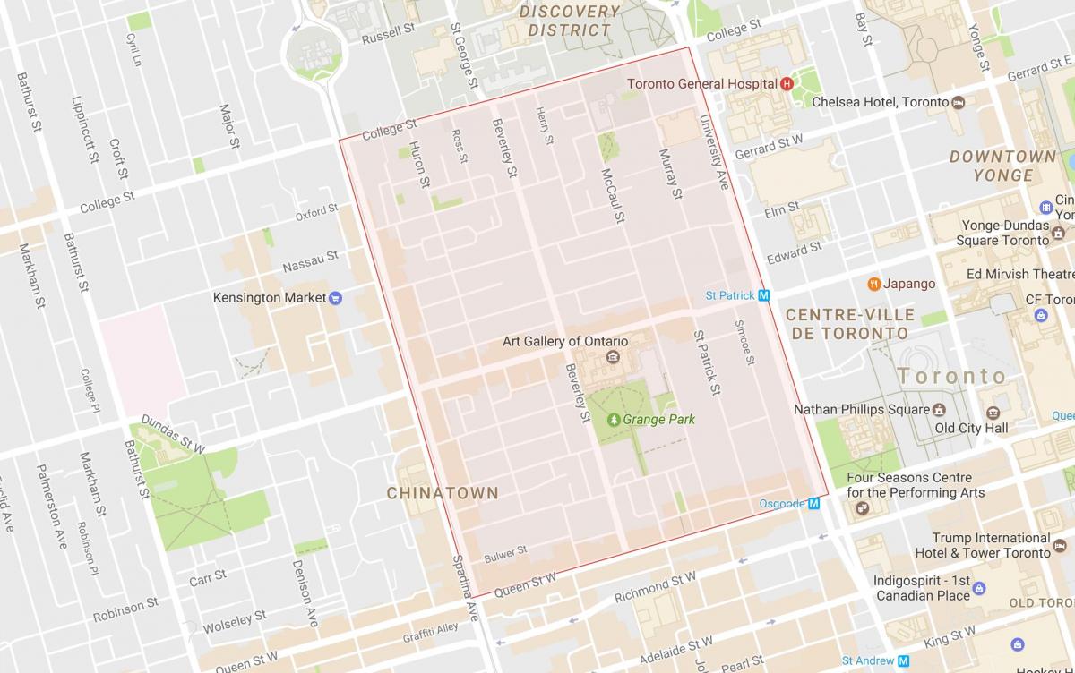 Harta e Grange Park lagjen Toronto