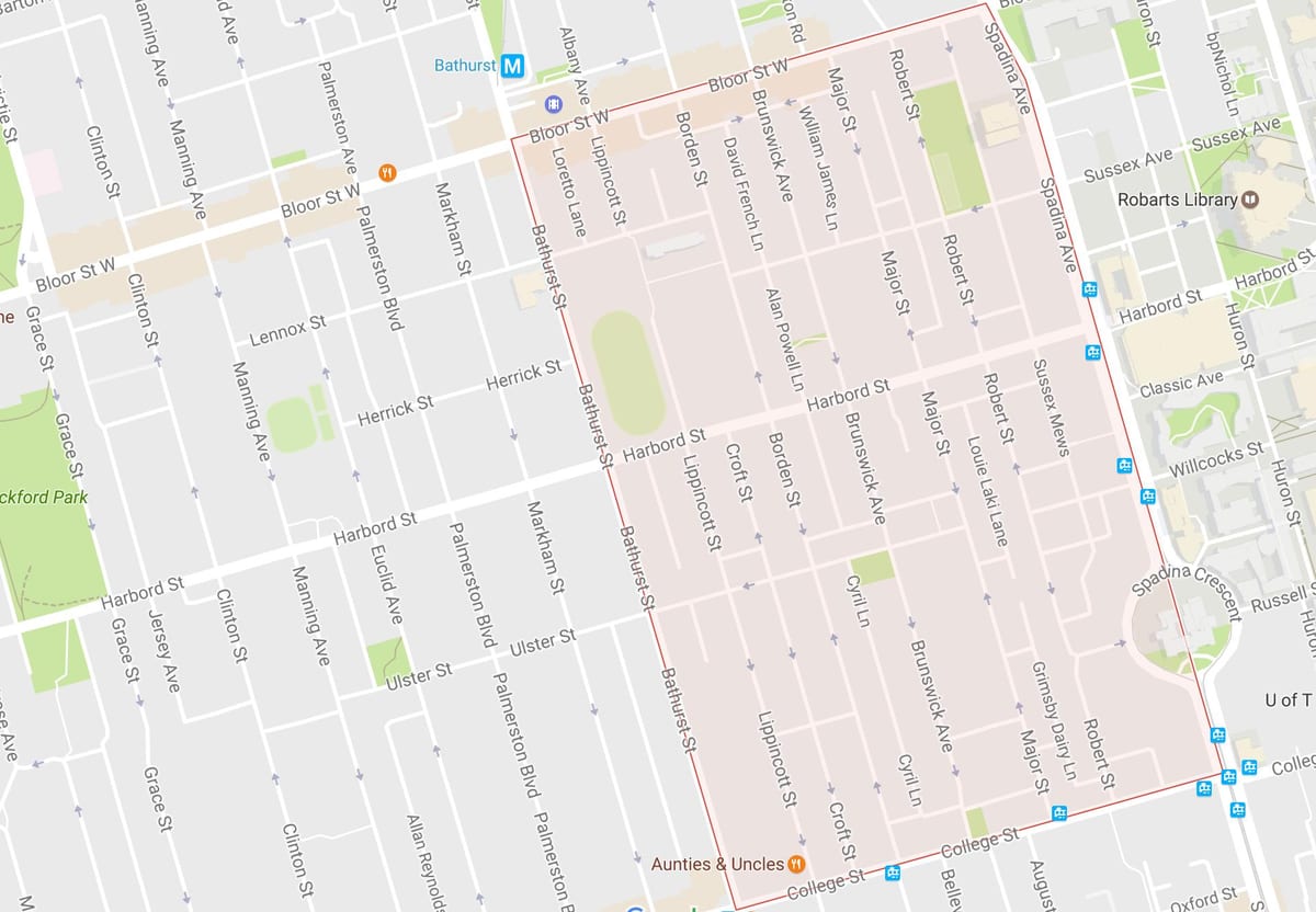 Harta e Harbord Fshatin lagjen Toronto