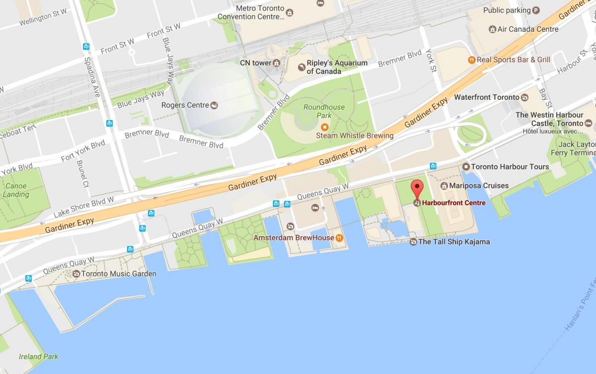 Harta e Harbourfront lagjen Toronto