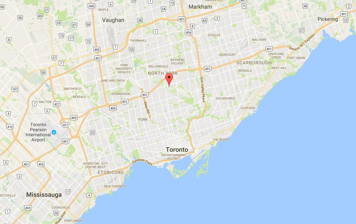 Harta e Hoggs Uritur qarkut në Toronto
