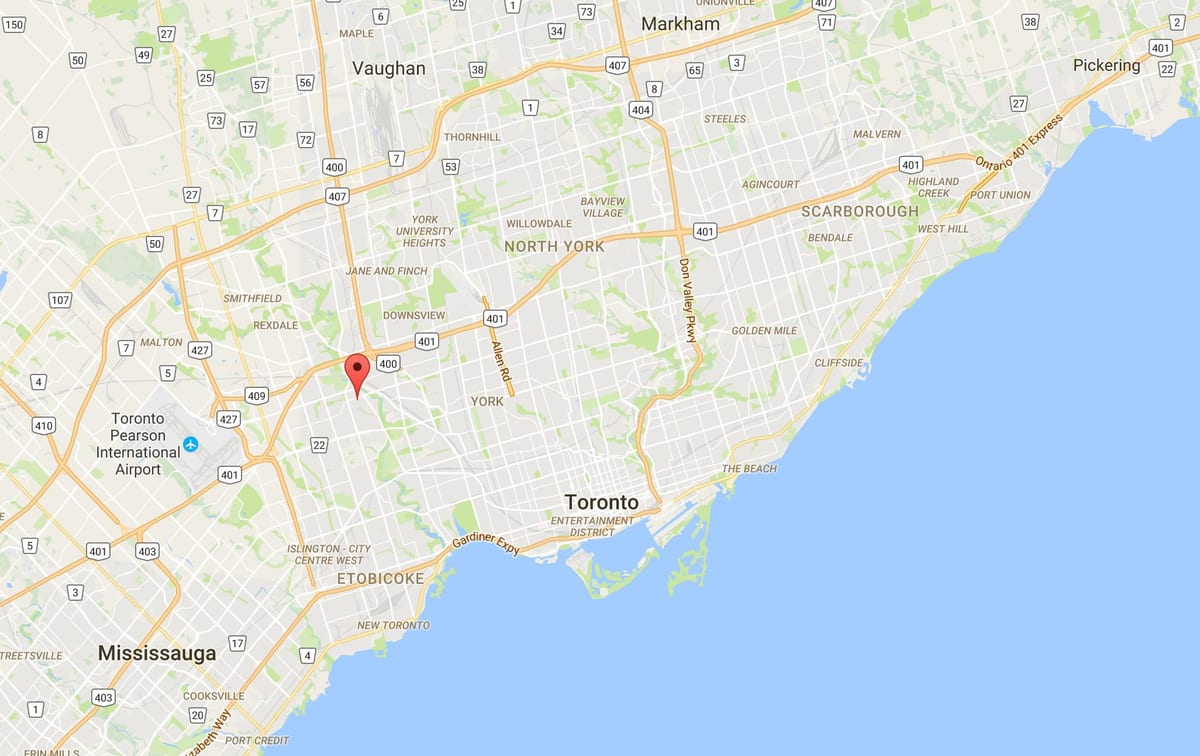 Harta e Humber Lartësitë – Westmount qarkut në Toronto