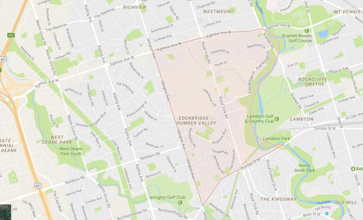 Harta e Humber Luginën e Fshatit lagjen Toronto