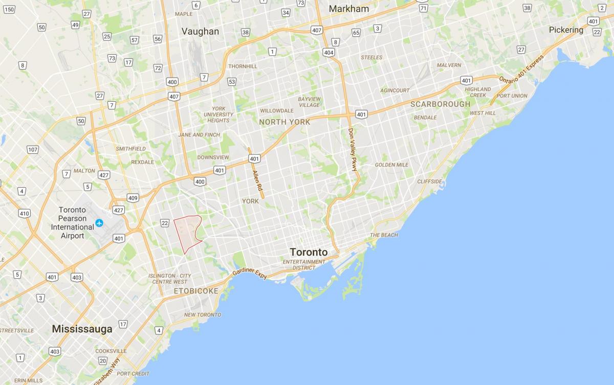 Harta e Humber Luginën e Fshatit qarkut në Toronto