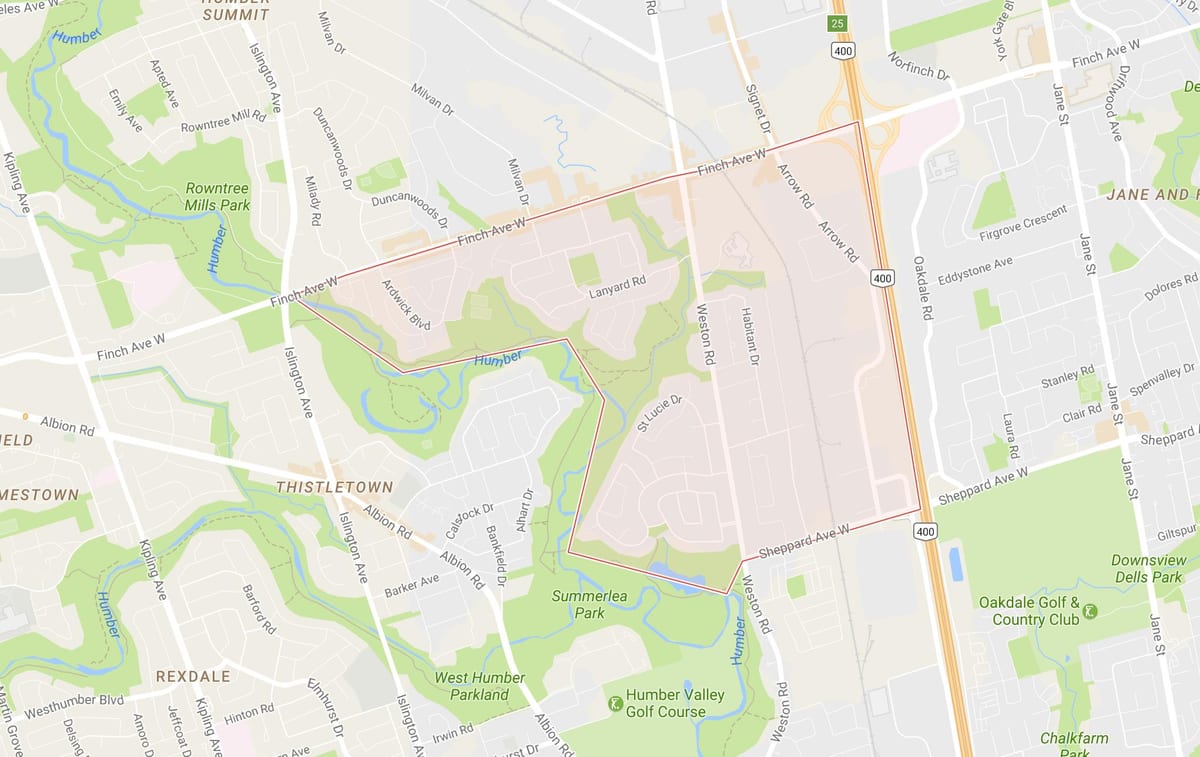 Harta e Humbermede lagjen Toronto