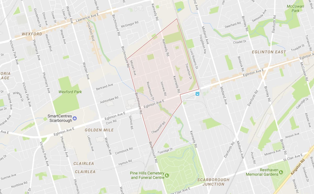 Harta e Ionview lagjen Toronto