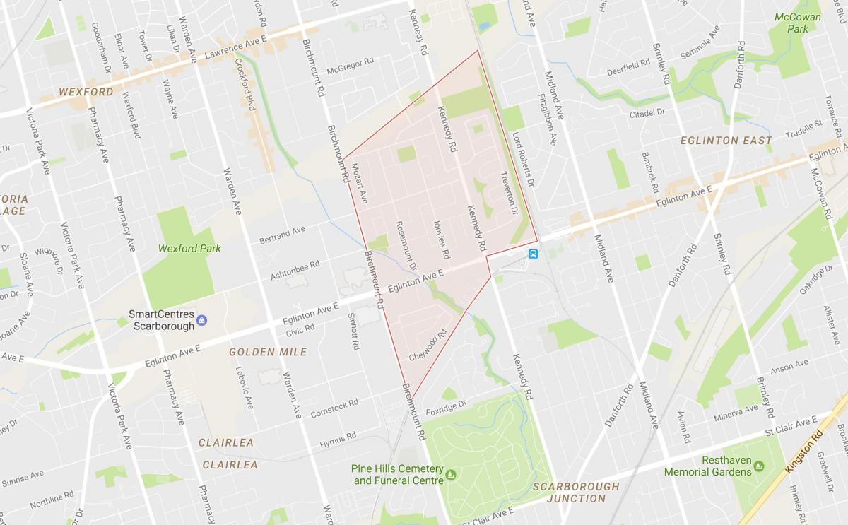 Harta e Ionview lagjen Toronto