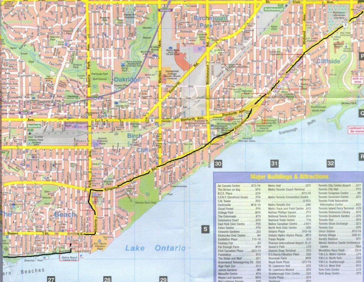 Harta e Kingston rrugës Ontarion