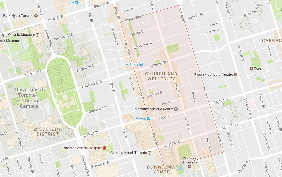Harta e Kishës dhe Wellesley lagjen Toronto