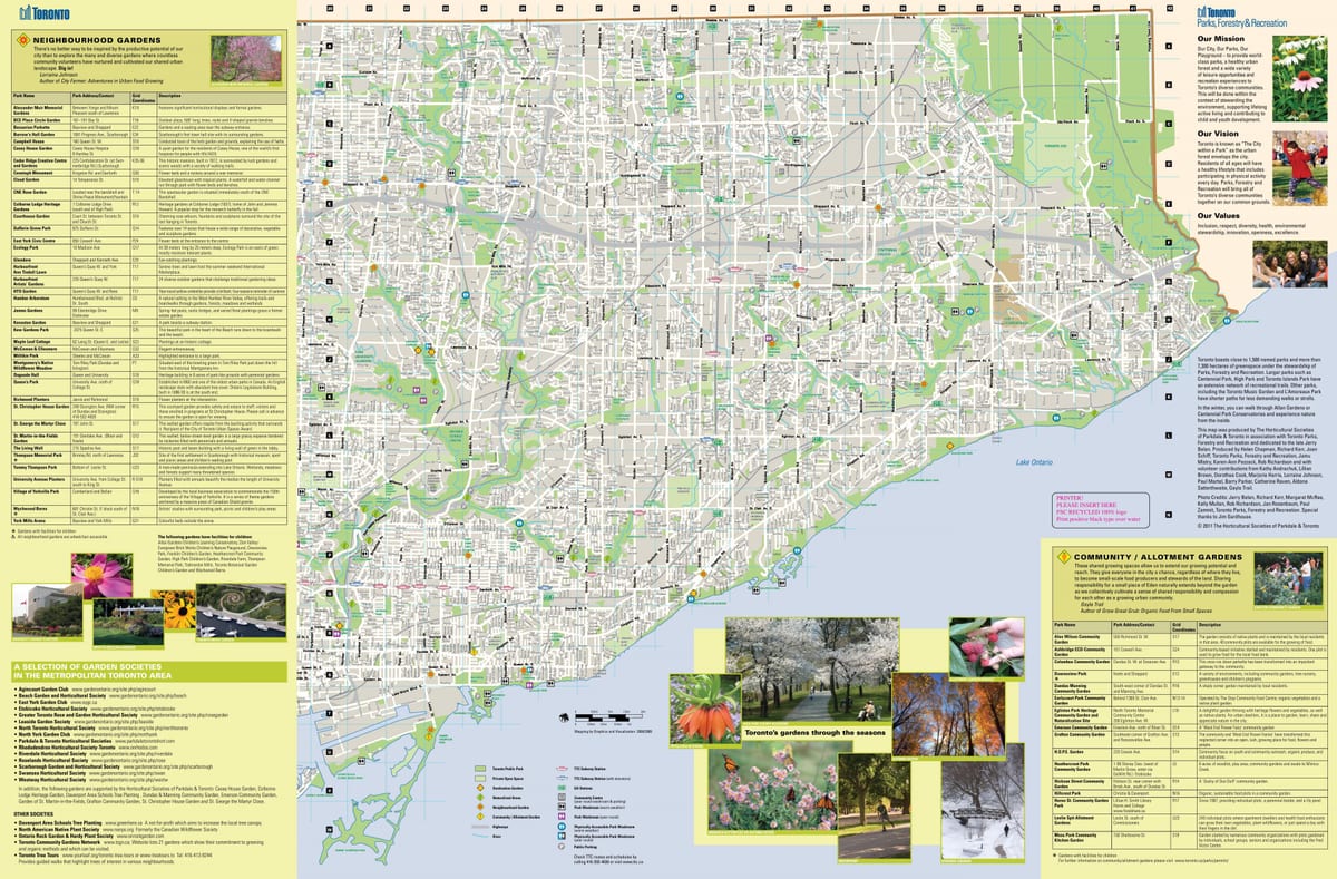 Harta e kopshte Toronto lindje